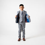 Jerry - Childrens Grey Check Three Piece Suit