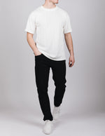 White Knit Pattern T-Shirt
