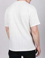White Knit Pattern T-Shirt
