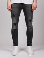 Dark Grey 2Y Ripped Washed Jeans