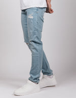 Light Blue 2Y Knee Ripped Jeans