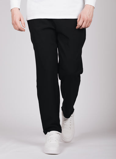 Black Drawstring Casual Trousers