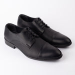 Black Toe Cap Pattern Shoe