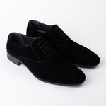 Black Suede Closed Laced Shoe