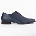 Navy Leather Wholecut Oxford Shoe