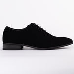 Black Faux Suede Oxford Shoe
