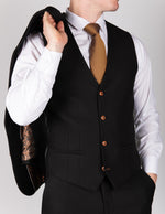 Max - Black Single Breasted Waistcoat