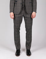Scott - Grey Tweed Check Trousers