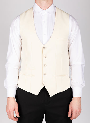 Kelvin - Cream Single Breasted Waistcoat