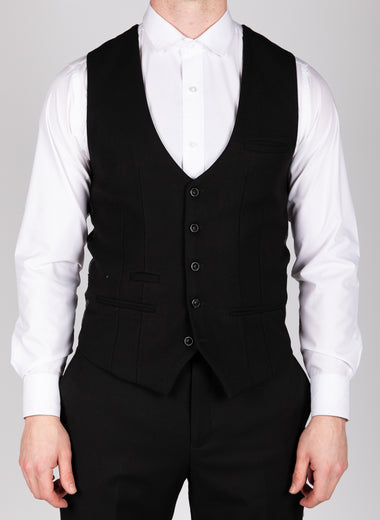 Kelvin - Black Single Breasted Waistcoat
