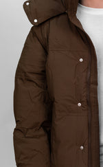 Brown Hooded Extra Padded Puffer Jacket