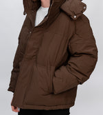 Brown Hooded Extra Padded Puffer Jacket