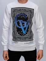 White & Blue Diamante GV Ombre Sweatshirt