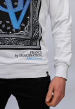 White & Blue Diamante GV Ombre Sweatshirt