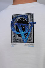 White & Blue Diamante GV Ombre Sweatshirt