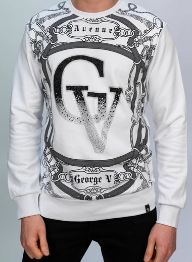 White Diamante GV Ombre Sweatshirt