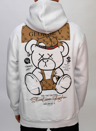 White George V Teddy Hoodie