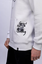 White Graffiti Teddy Hoodie