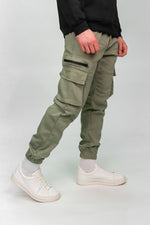 Light Green Stretch Cuffed Cargos