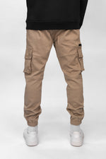 Beige Stretch Cuffed Cargos