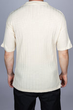 Cable Knit Camp Collar Shirt