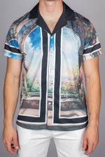 Renaissance Painting Print Camp Collar Shirt