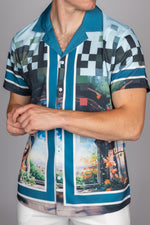 Pixelated Renaissance Painting Print Shirt