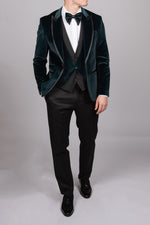 Green Velvet Tux Three Piece Suit