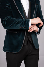 Green Velvet Tux Three Piece Suit