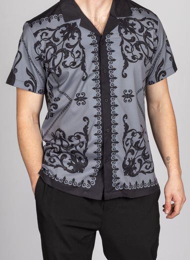 Brogue Pattern Short Sleeve Shirt