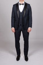 Dalton - Navy Tux Lapel Diamond Blazer