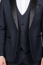 Dalton - Navy Tux Lapel Diamond Blazer