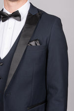 Dalton - Navy Tux Lapel Diamond Blazer