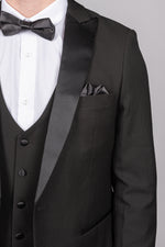 Dalton - Black Tux Lapel Diamond Blazer