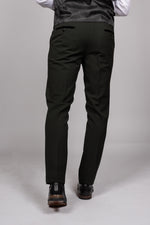 Bromley - Olive Green Check Trousers