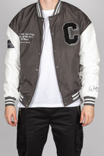 West Coast Varsity Bomber Jacket in Grey