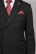 Rocco - Black Pinstripe Double Breasted Blazer