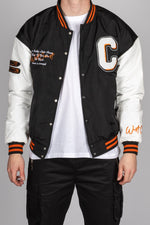 West Coast Varsity Bomber Jacket in Black