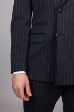 Rocco - Navy Pinstripe Double Breasted Blazer