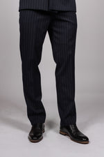 Rocco - Navy Pinstripe Trousers
