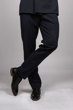 Rocco - Navy Pinstripe Trousers
