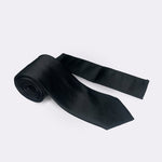 Plain Tie & Pocket Square Set in Black