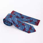 Paisley Tie & Pocket Square Set in Blue Red