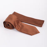 Diagonal Striped Tie & Pocket Square Set in Brown