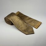 Bark Texture Tie & Pocket Square Set in Gold