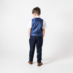 Edinson - Childrens Navy Wine Check Three Piece Suit