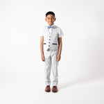 Bromley - Childrens Stone Check Three Piece Suit