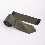 Diagonal Striped Tie & Pocket Square Set in Khaki