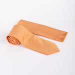 Diagonal Striped Tie & Pocket Square Set in Light Orange