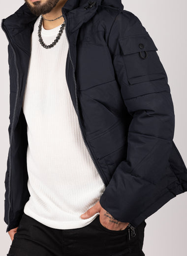 Hooded Puffer Jacket Navy